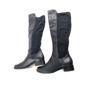 Nike Women's Black Leather and Suede Knee-High Boots, Size 8.5